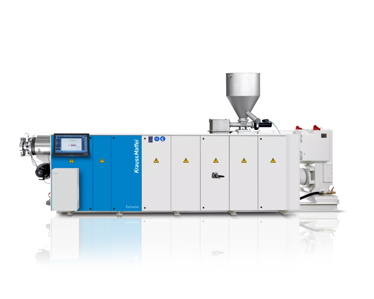 Counter-rotating twin screw extruders