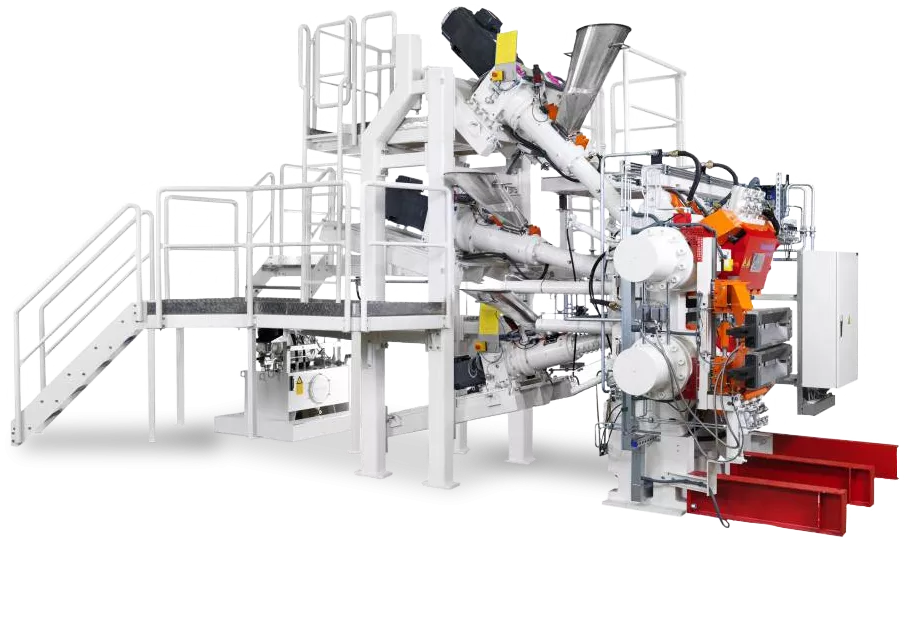 Mulitplex extrusion systems with up to 7 extruders