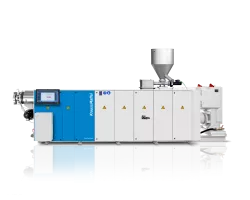 Counter-rotating twin screw extruders