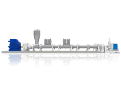Melt-fed degassing extruders